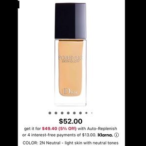 Dior forever skin glow foundation. Shade 2N. Brand new in box!!